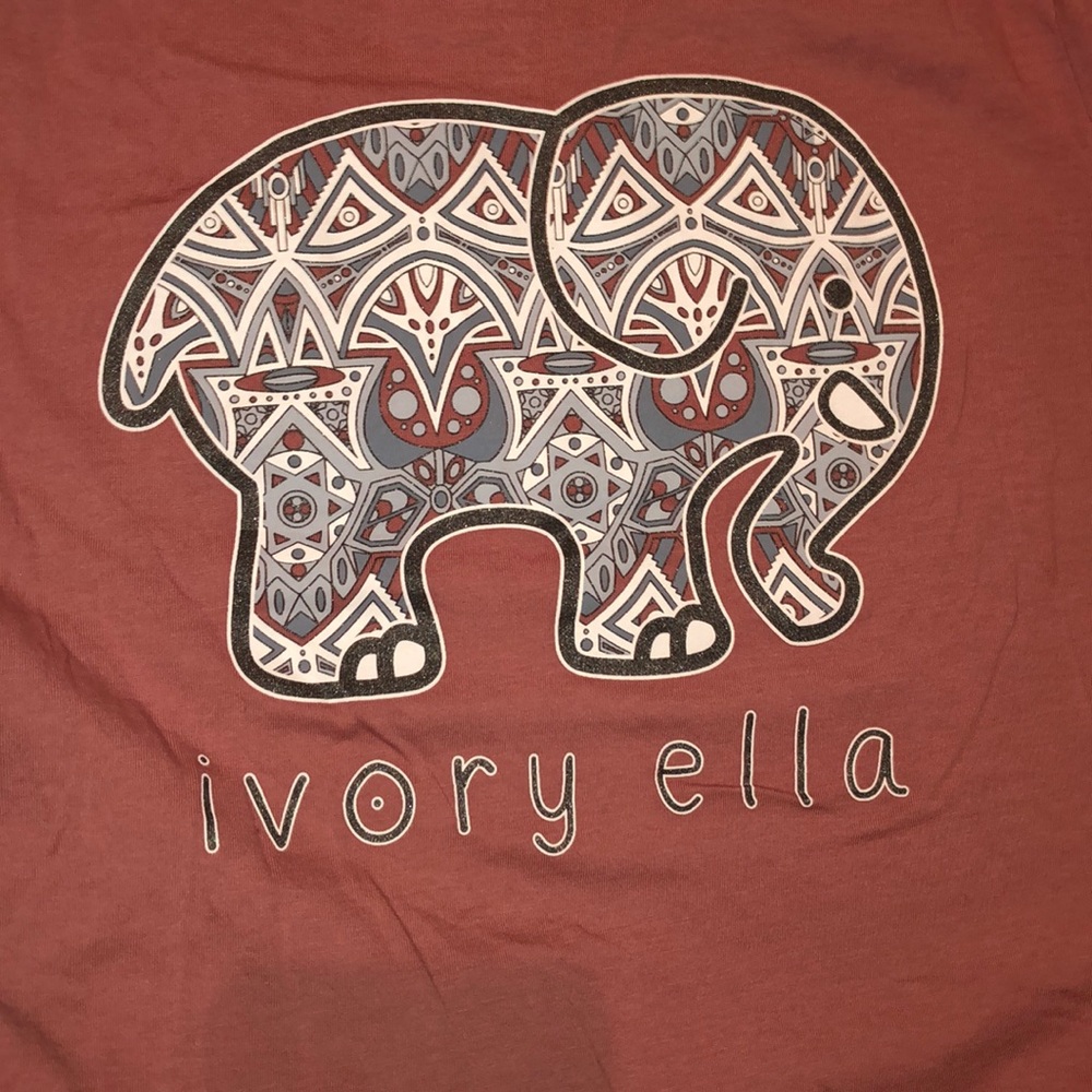 ivory ella long sleeve burnt red shirt-geometric